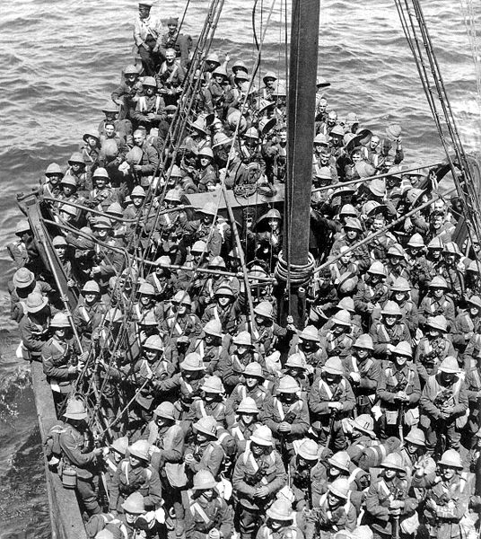 Lancashire Fusiliers on the boat to Gallipoli